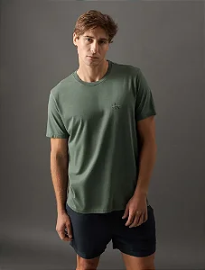 Camiseta Masculina Re Issue Peito Calvin Klein Jeans Verde Médio