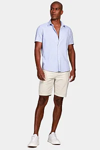 Camisa Aramis Manga Curta Masculina Slim Boa Vista Azul