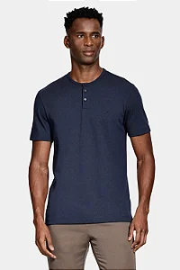 Camiseta Aramis Manga Curta Jersey Henley Navy