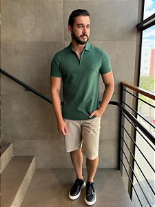 Camisa Polo Aramis Ziper Verde Masculina