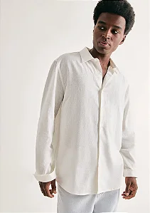 Camisa Linho Branco Hering Masculina