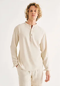 Camisa Bata Linho Hering Manga Longa