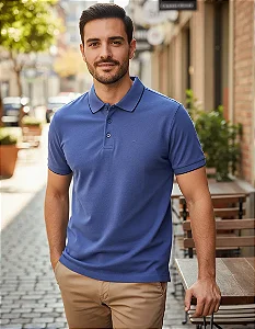 Polo Ellus Piquet Masculina Com Friso