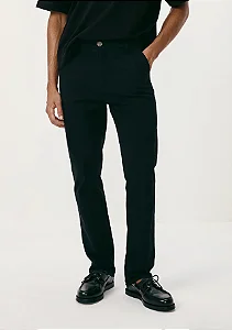 Calça Hering  Básica Masculina Chino Slim Em Sarja Com Elastano