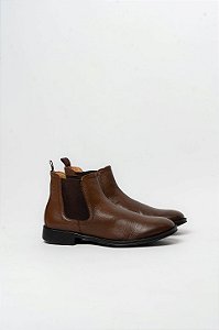 Bota Masculina Garbanne Conhaque 100% Couro Legítimo Chelsea