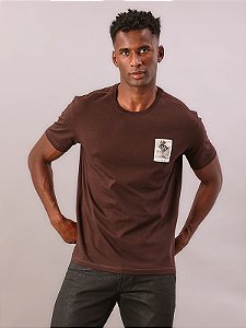 Camiseta Calvin Klein Masculina Tress Marrom