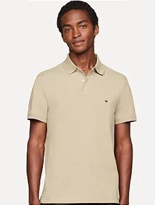 Polo Tommy Hilfiger Masculina Regular Piquet 1985 Caqui