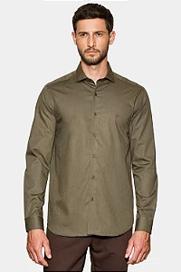 Camisa Aramis Manga Longa Slim Algodao Damero Militar
