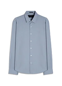 Camisa Ellus Tech Bambu Ld Slim Xangai Cinza Claro