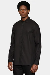 Camisa Manga Longa Slim Oxford Planalto Bdnw Preto