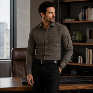 Camisa Aramis Slim Social Premium Mini Xadrez