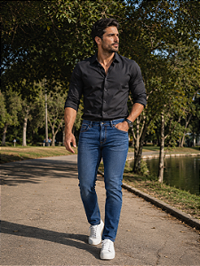 Calça Ellus Slim Masculina Jeans Premium Azul Original