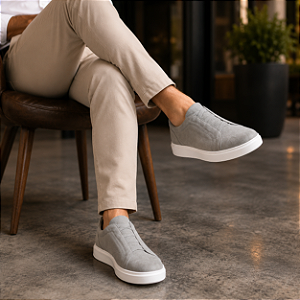 Tênis Casual Premium Couro Máximo Conforto Masculino