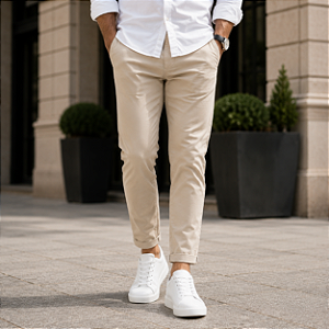 Tênis Elegante Conforto Premium Couro Legítimo Branco