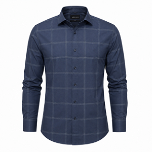Camisa Aramis Masculina Xadrez Azul Manga Longa
