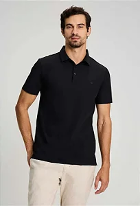 Polo Docthos Slim Manga Curta Tech Preto