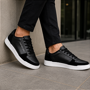 Tênis Calvin Klein Masculino Court Preto Casual Social Ckj