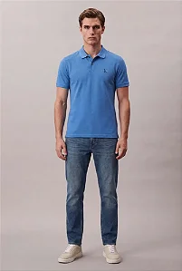 Polo Mc Ckj Masc Logo Re Issue Peito Azul Médio