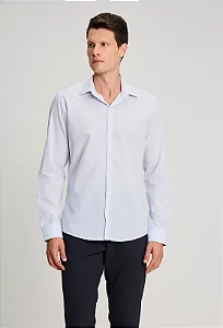 CAMISA DOCTHOS SLIM MANGA LONGA REPELENTE A LIQUIDO MICRO XADREZ BRANCO