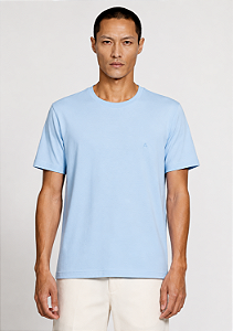 Camiseta Manga Curta Básica Azul Claro