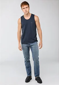 Regata Calvin Klein Jeans Masculina Chest CK Logo Azul Marinho