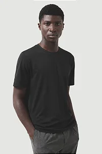 Camiseta Aramis Algodão Australiano Duplo Mercerizado Manga Curta A-70 Interlock Preto