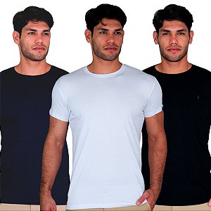Kit Camisetas Bruder - Marinho, Branca e Preta
