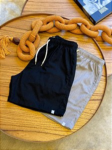 Kit Shorts Linho - Preto e Chumbo Bruder