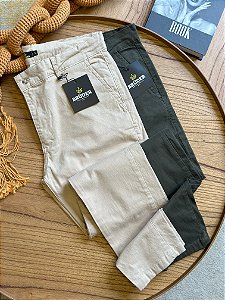 Kit Calças Sarja - Bege e Verde Bruder
