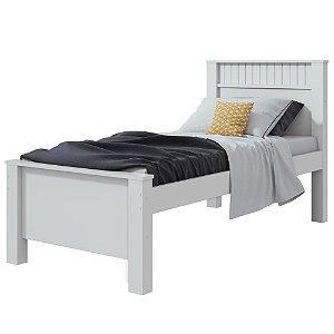 Cama Solteiro Athenas Branco Móveis Lopas