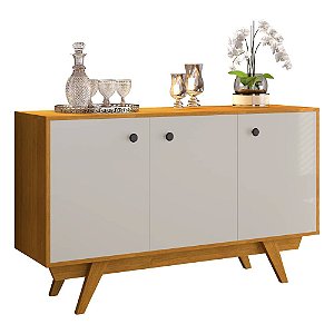 Buffet com 3 Portas e Pés Palito Harmonia Cinamomo/Off White JCM