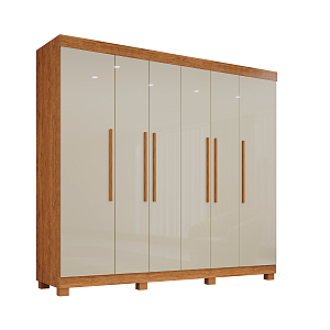 Guarda Roupa Casal 6 Portas 4 Gavetas Londres Imop Cinamomo/Off