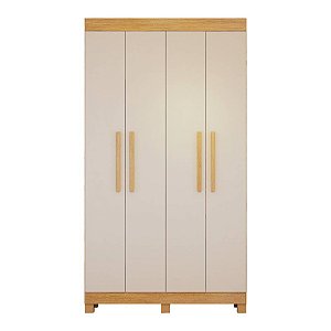 Guarda Roupa 4 Portas 2 Gavetas Cinamomo/Off White Quero Quero Valdemóveis
