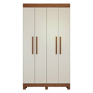 Guarda Roupa 4 Portas 2 Gavetas Imbuia/Off White Quero Quero Valdemóveis