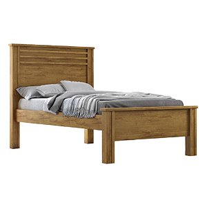 Cama Solteiro com Cabeceira Ripada Verona Cumaru Móveis Novo Horizonte