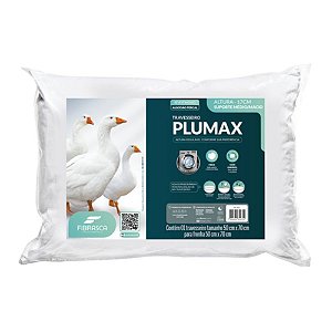 Travesseiro 50x70cm Com Fibra Que Imita Pluma Plumax Percal Branco Fibrasca
