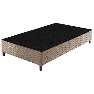 Base Box Solteiro 198x79x20 Sommier Tecido Rústico Bege Paropas