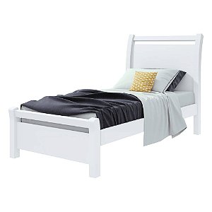 Cama Solteiro Reali Branco Móveis Lopas