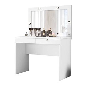 Penteadeira Camarim com Espelho e LED Capricho Branco JCM Móveis