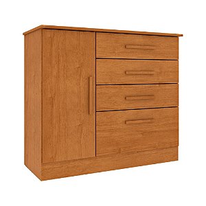Cômoda Chicago 4 Gavetas 1 Porta Cinamomo Tcil