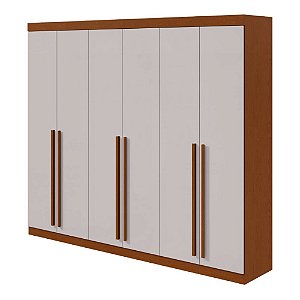 Guarda Roupa Casal 6 Portas com Maleiro Bertha Frassino/Off White Móveis Lopas