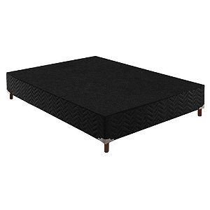 Base Box Casal 188x138x30 Sommier Tecido Rústico Preto Paropas