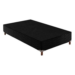 Base Box Solteiro 188x88x20 Sommier Tecido Rústico Preto Paropas