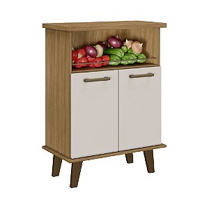 Balcão Compacto 2 Portas com Nicho Arte Smart Cinamomo/Off White Arte Móveis