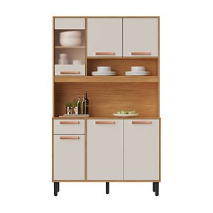 Kit Cozinha 120cm com 6 Portas Nápoles Cinamomo/Off White Itatiaia