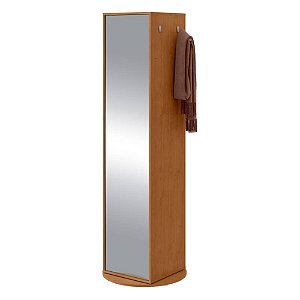 Sapateira Giratória com Espelho Esthela Amêndoa Clean Móveis Lopas