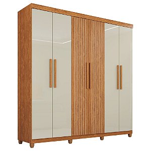 Guarda Roupa Casal 6 Portas Portugal Prime Cinamomo/Off White/Cinamomo IMOP