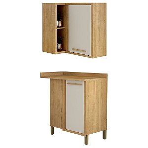 Conjunto Canto Reto Cinamomo/Off White Torino Valdemóveis