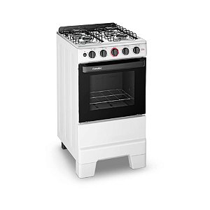Fogão 4 Bocas com Acendimento Automático e Forno 50L Ideal Super Branco Esmaltec