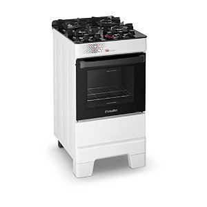 Fogão 4 Bocas com Forno 50L e Mesa de Vidro Ideal Top Glass Branco Esmaltec